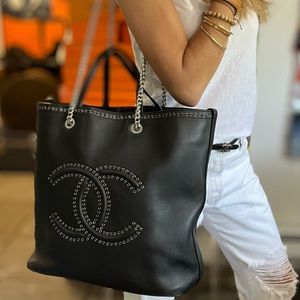 Chanel Coco Eyelets Large Shopping Tote